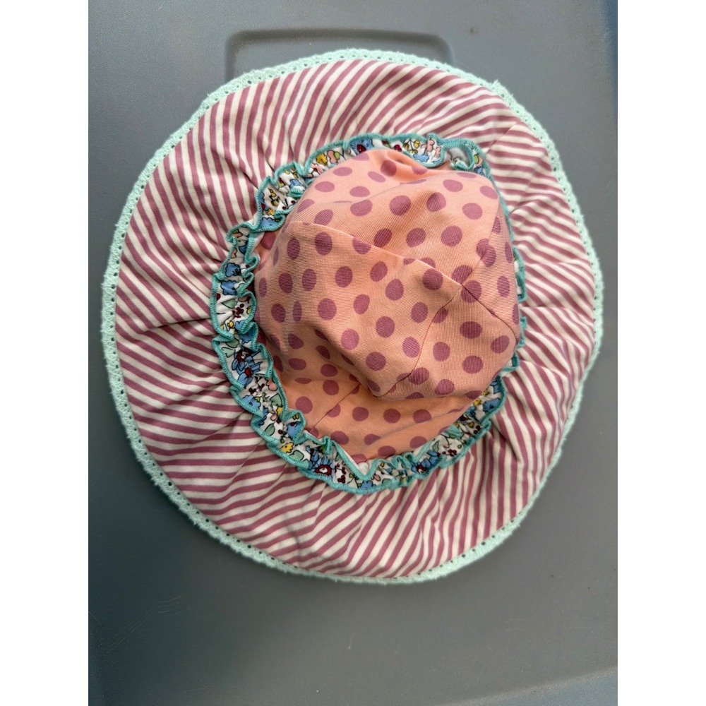 Matilda Jane Baby Girls Pink Polka Dot Stripe Floral Sun Hat 12-18M 21908D